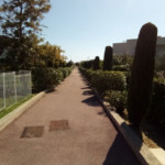 En sortant par le jardin, l'allée qui donne accès direct à la mer appartement, location Juan les pins, location vacances, appartement vacances Juan les pins, juan flore, airbnb, abritel, booking.com, locasun, riviera, cote d azur, alpes maritimes, juan flore